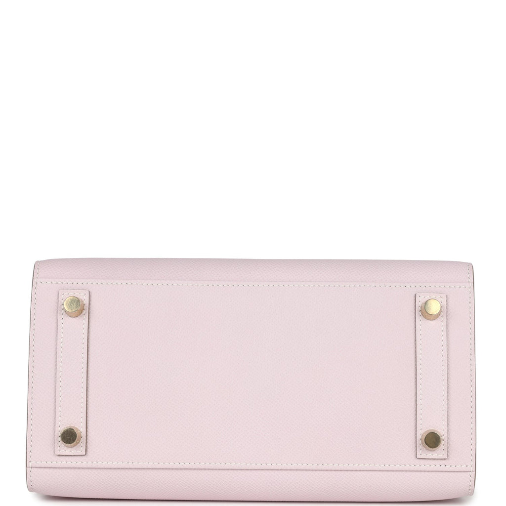 Hermes Special Order (HSS) Birkin Sellier 25 Mauve Pale and Craie Epsom Brushed Gold Hardware - Image 7
