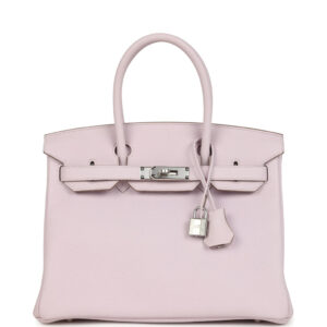 Hermes Birkin 30 Mauve Pale Clemence Palladium Hardware