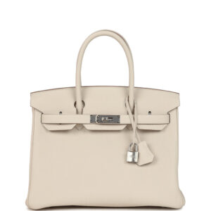 Hermes Birkin 30 Craie Togo Palladium Hardware