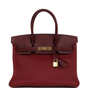 Hermes Birkin 30 Rouge H Verso Sombrero and Clemence Touch Gold Hardware