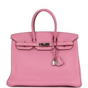 Pre-owned Hermes Birkin 35 Bubblegum Togo Palladium Hardware