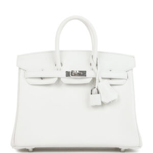 Hermes Birkin 25 New White Swift Palladium Hardware