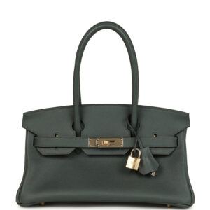Hermes Shoulder Birkin Light 29 Vert Mangrove Evercolor Permabrass Hardware