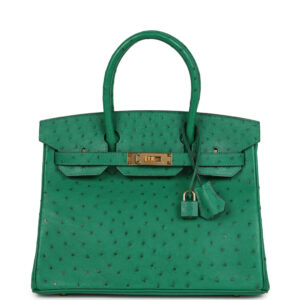 Hermes Birkin 30 Vert Vertigo Ostrich Gold Hardware