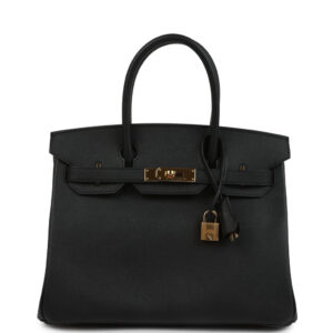 Pre-owned Hermes Birkin 30 Black Epsom Gold Hardware