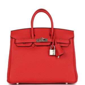 Hermes Birkin 25 Rouge Radieux Togo Palladium Hardware