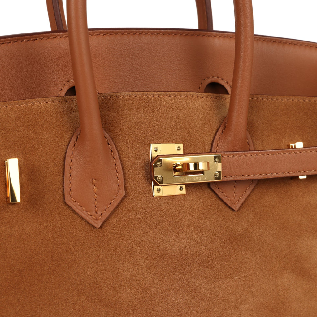 Pre-owned Hermes Birkin 25 Chamois Grizzly and Gold Swift Gold Hardware - Image 8