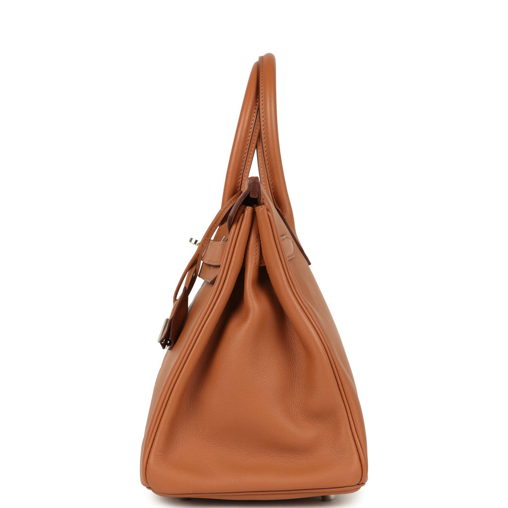 Pre-owned Hermes Birkin 30 Tressage De Cuir Gold Swift, Bleu Du Nord and Bleu Indigo Epsom Palladium Hardware - Image 4