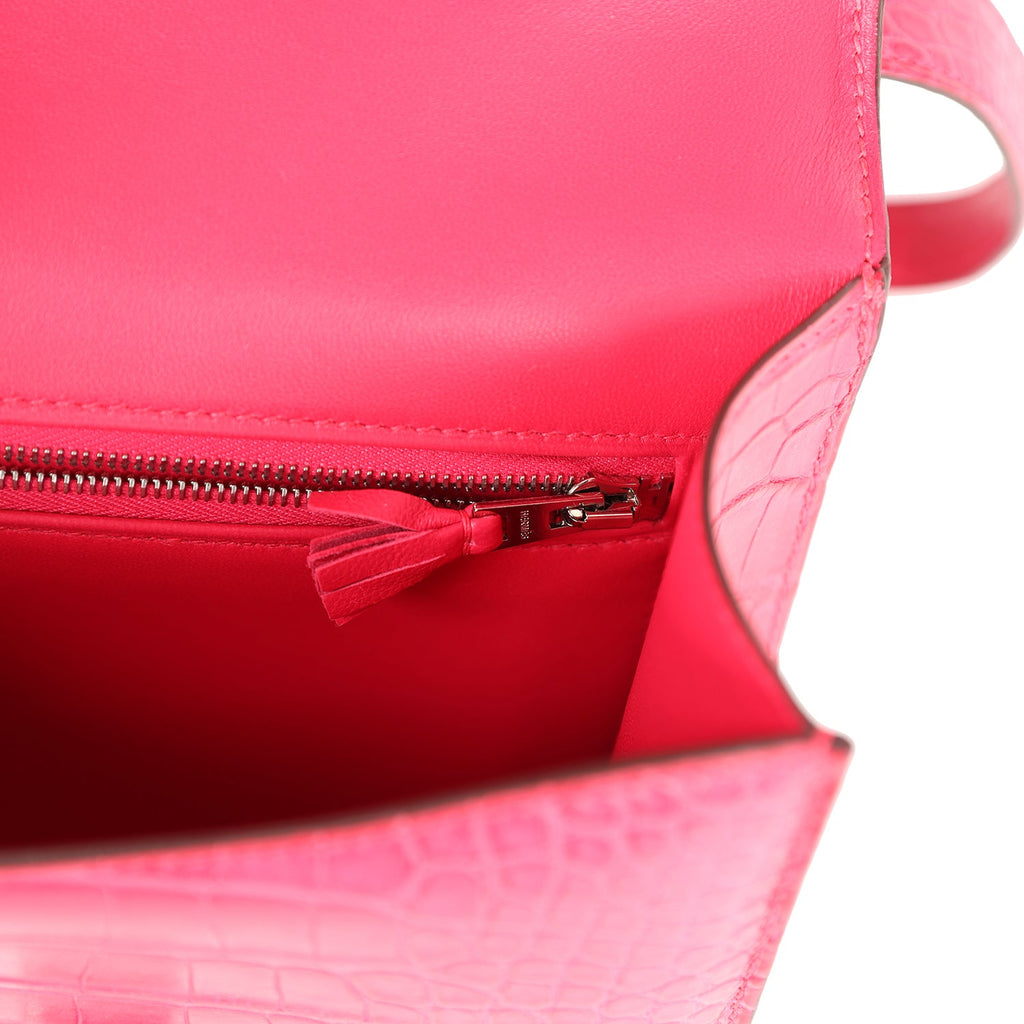 Hermes Constance 1-24 Rose Extreme Matte Alligator Palladium Hardware - Image 11