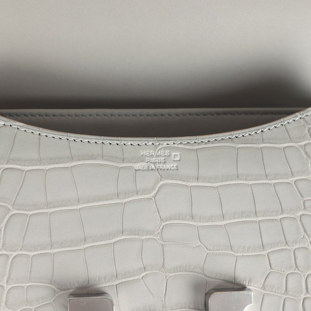Hermes Constance 18 Gris Perle Matte Alligator Palladium Hardware - Image 9