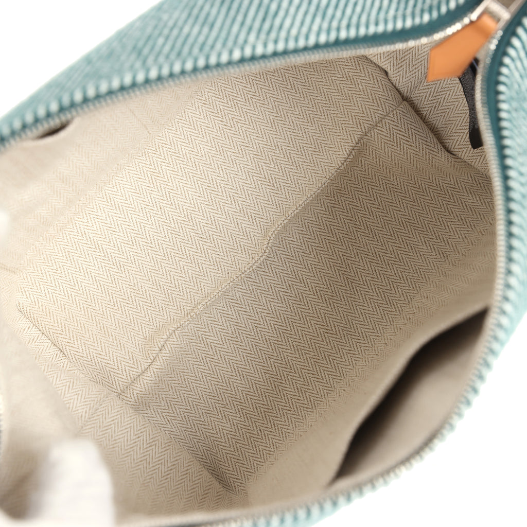 Hermes Bride-A-Brac Au Carre Case PM Vert Foret H Natte Canvas and Wool Palladium Hardware - Image 9