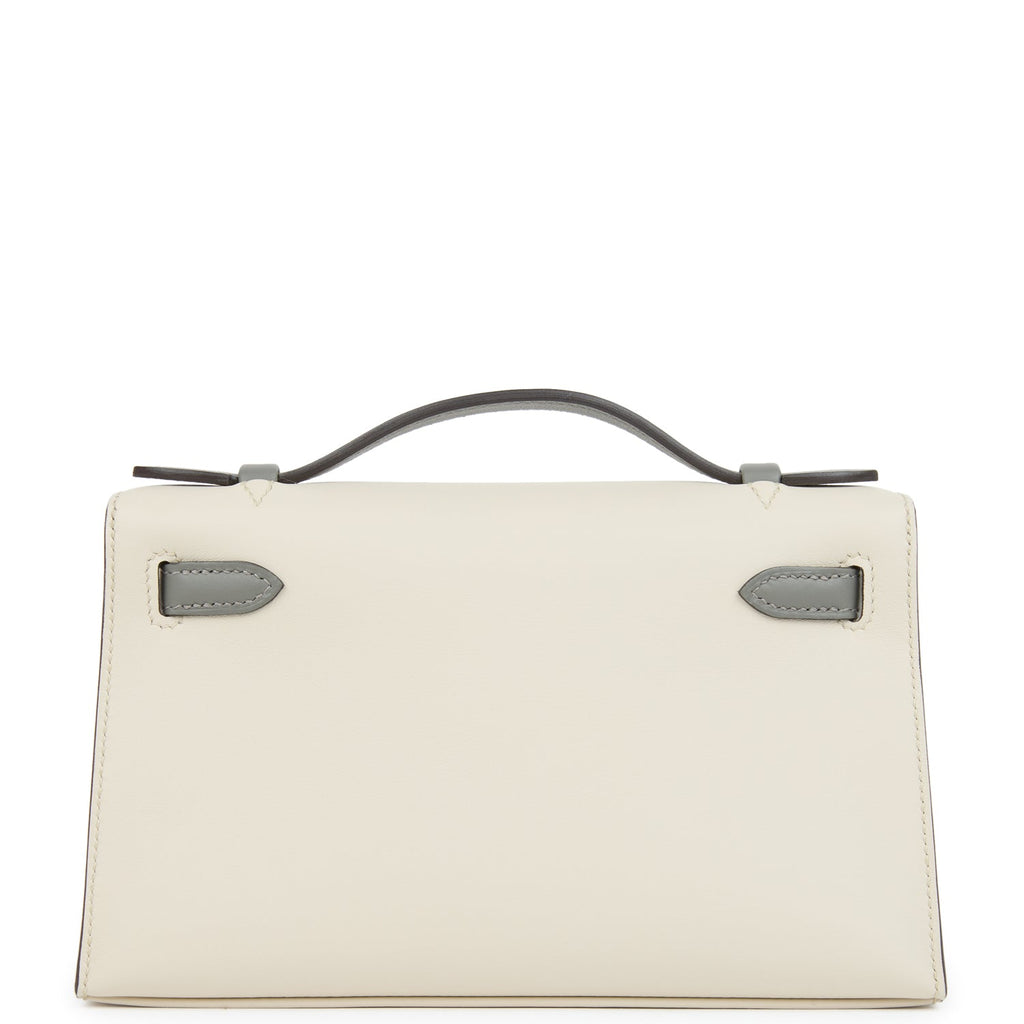 Hermes Special Order (HSS) Kelly Pochette Beton and Gris Meyer Swift Palladium Hardware - Image 5