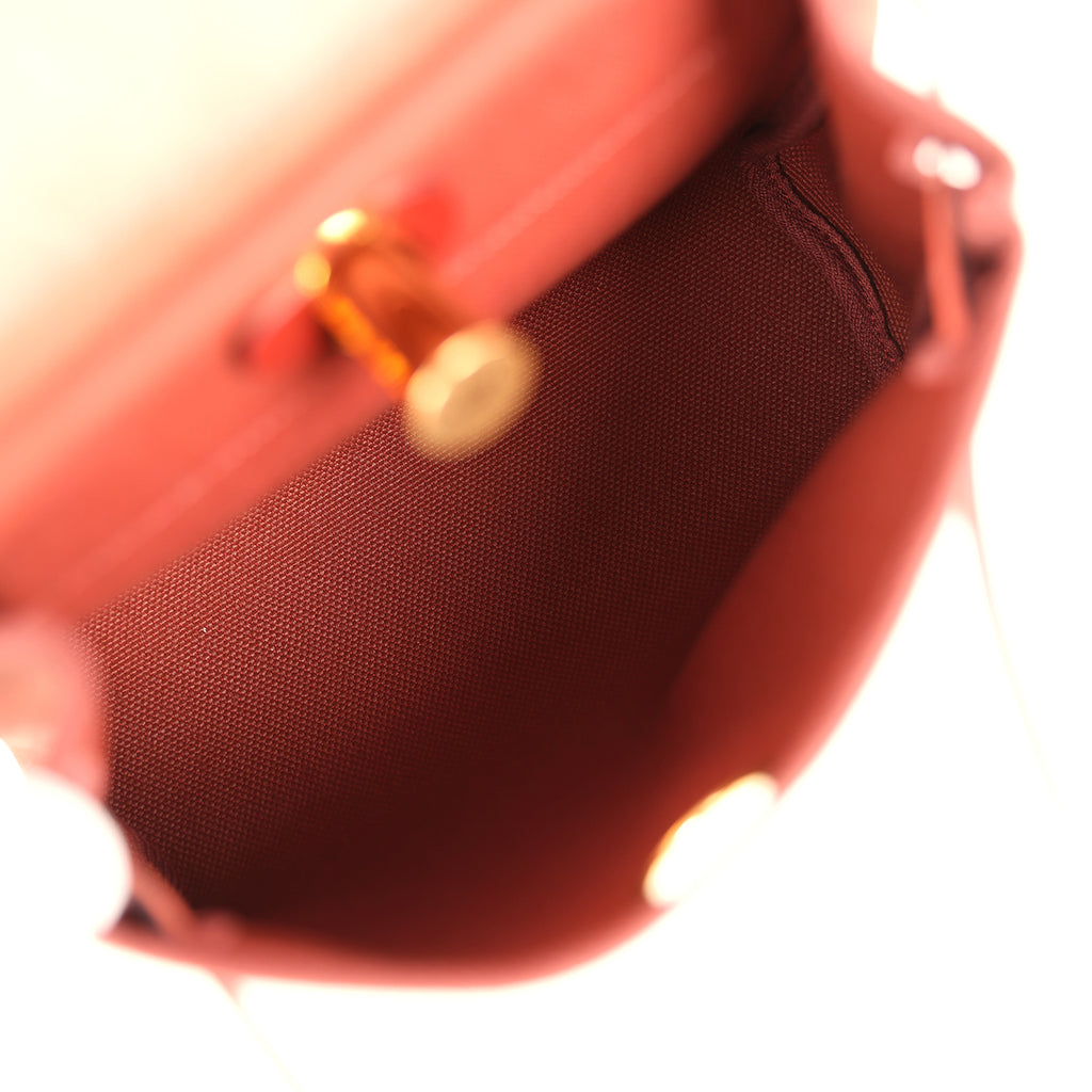 Hermes Herbag Zip 20 Mini Rouge H Toile Militaire Canvas and Vache Hunter Gold Hardware - Image 10