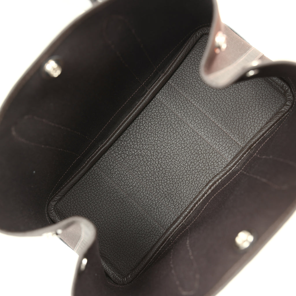 Hermes Garden Party 30 Ebene Toile Officier Canvas and Negonda Palladium Hardware - Image 8