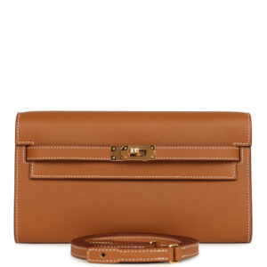 Hermes Kelly Wallet To Go Gold Epsom Gold Hardware