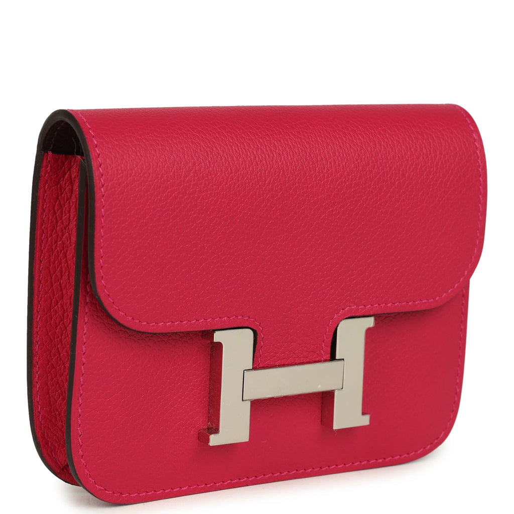Hermes Constance Slim Wallet Framboise Verso Evercolor Palladium Hardware - Image 3