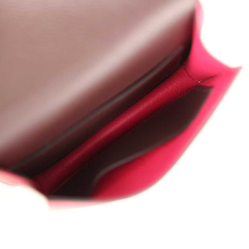 Hermes Constance Slim Wallet Framboise Verso Evercolor Palladium Hardware - Image 11