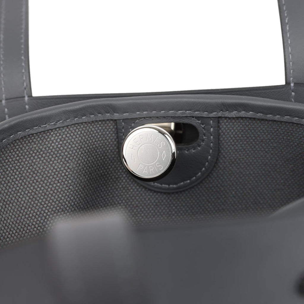 Hermes Tablier Sellier Ardoise Vache Hunter, Swift and Toile Militaire Palladium Hardware - Image 8