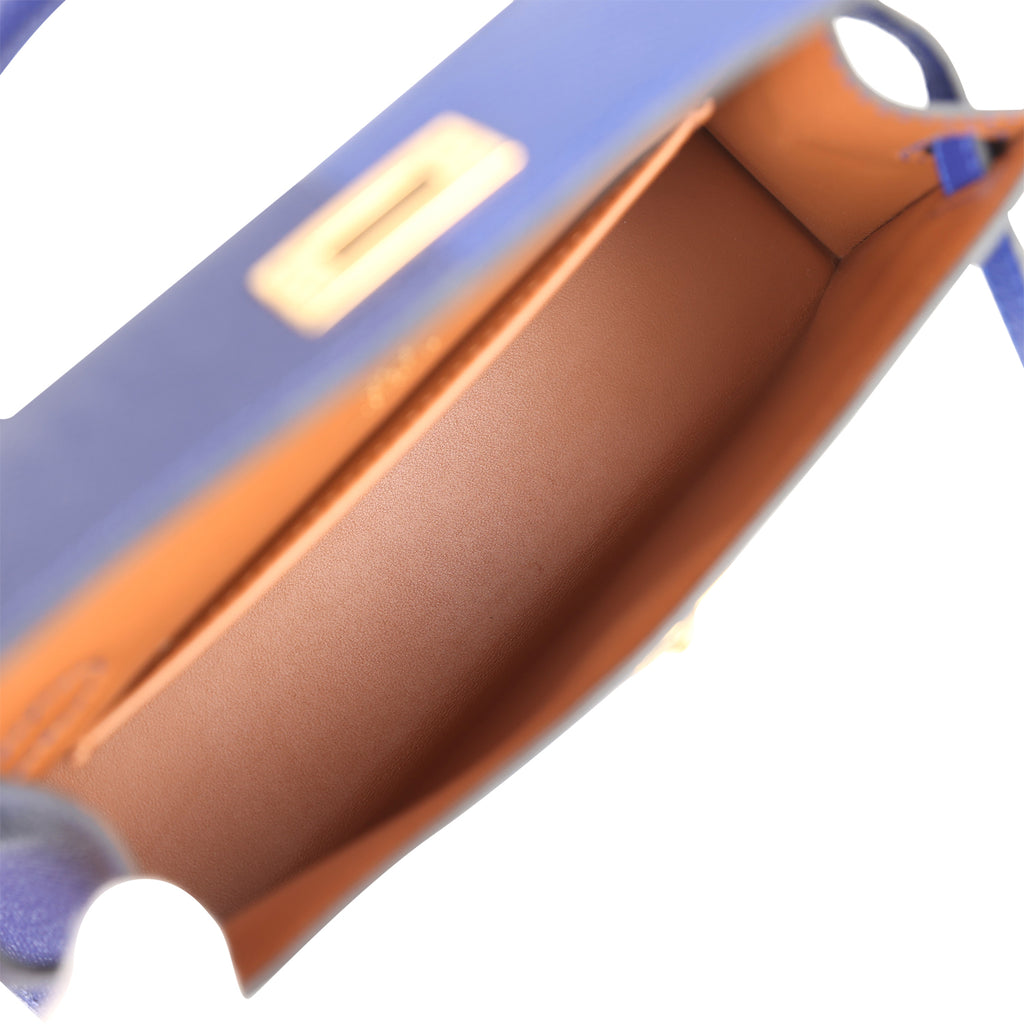 Hermes Casaque Kelly Sellier 20 Bleu Electric and Bleu Encre Epsom Gold Hardware - Image 9