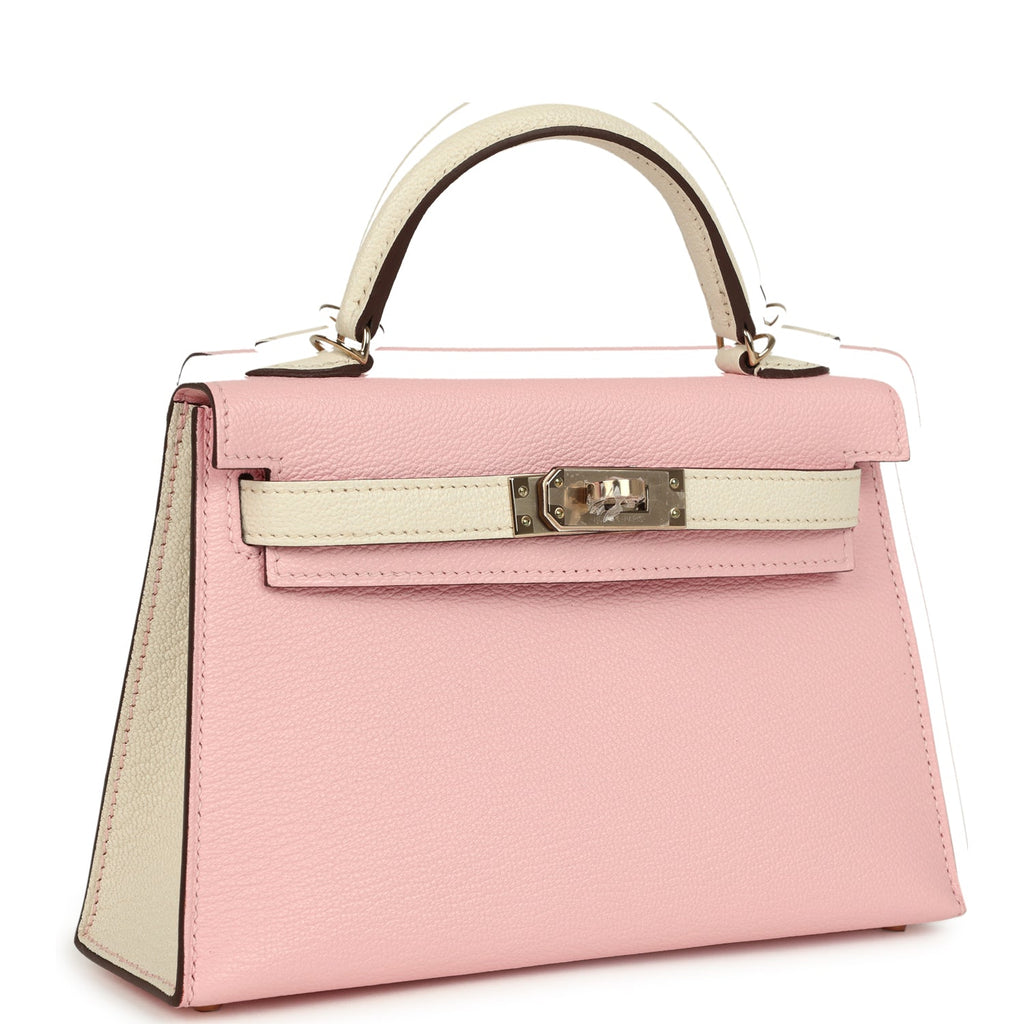 Hermes Special Order (HSS) Kelly Sellier 20 Rose Sakura and Nata Chevre Mysore Permabrass Hardware - Image 3
