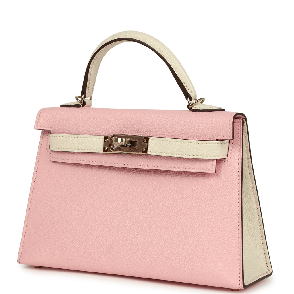 Hermes Special Order (HSS) Kelly Sellier 20 Rose Sakura and Nata Chevre Mysore Permabrass Hardware - Image 6