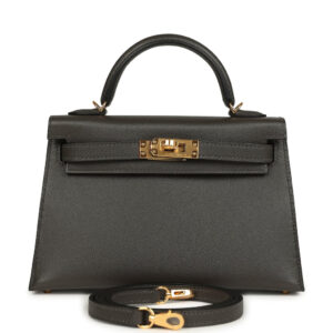 Hermes Kelly Sellier 20 Graphite Madame Gold Hardware