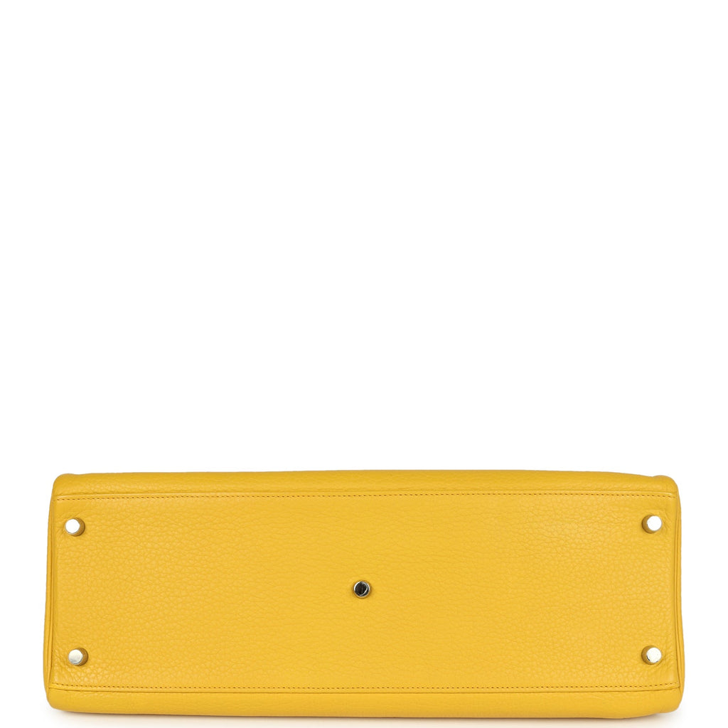 Vintage Hermes Shoulder Kelly JPG 42 Soleil Clemence Palladium Hardware - Image 7