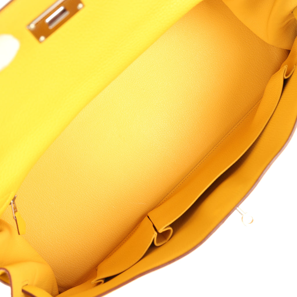 Vintage Hermes Shoulder Kelly JPG 42 Soleil Clemence Palladium Hardware - Image 9