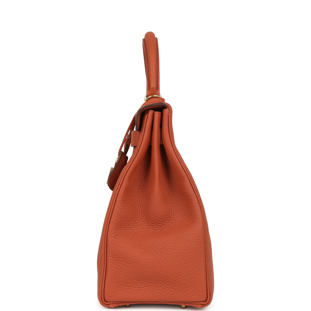 Pre-owned Hermes Special Order (HSS) Kelly Retourne 32 Cuivre Verso Togo Gold Hardware - Image 4