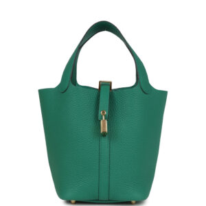 Hermes Picotin Lock 18 Vert Vertigo Clemence Gold Hardware