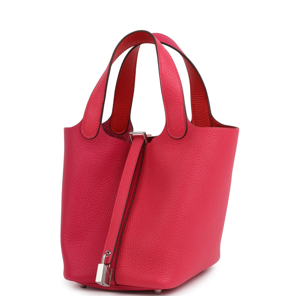 Hermes Picotin Lock 18 Casaque Rose Extreme and Rose Mexico Palladium Hardware - Image 6