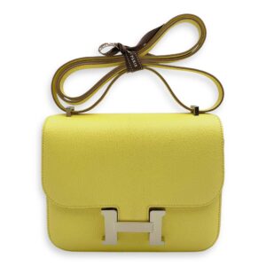 Constance Mirror 18 Limoncello in Chevre Mysore, Palladium hardware