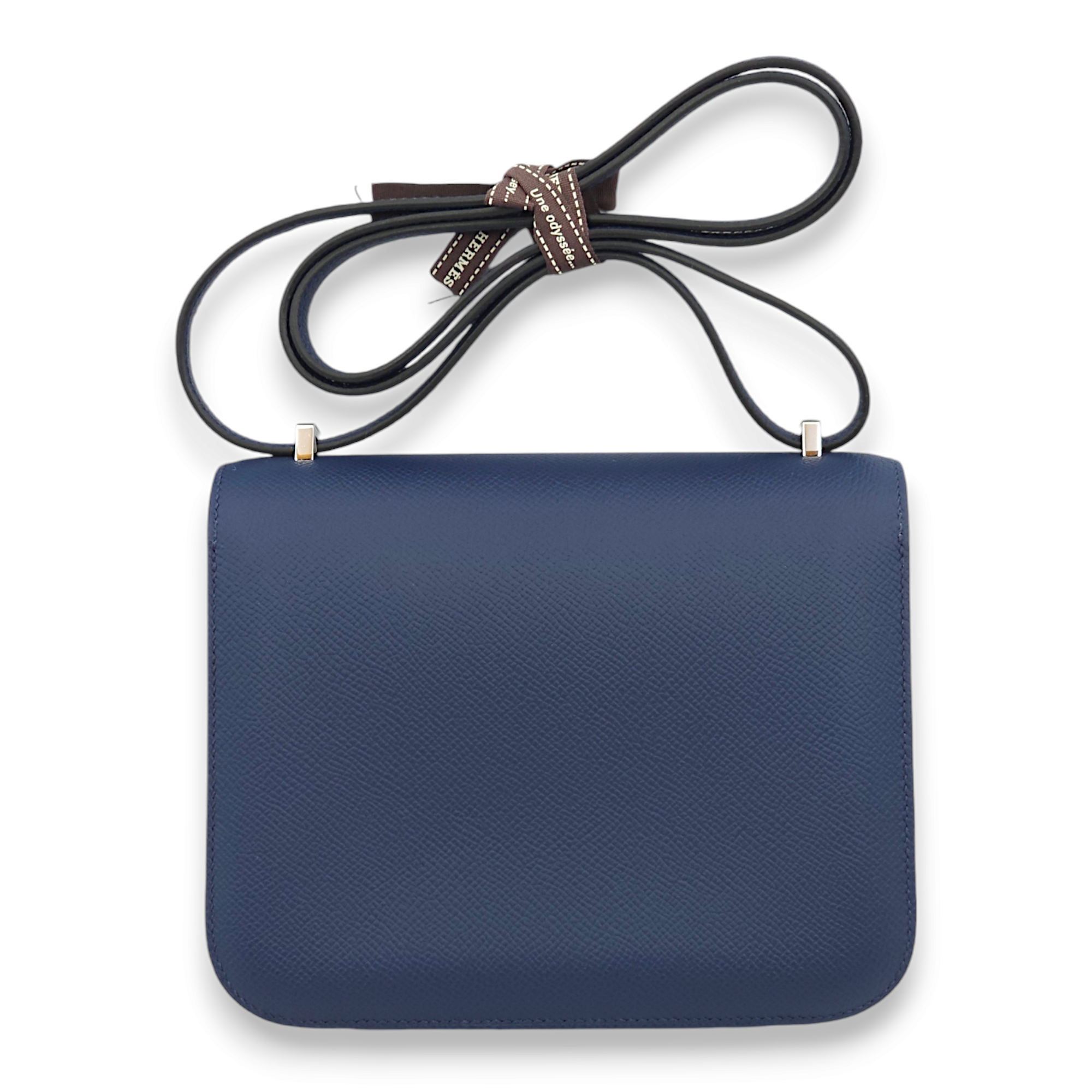 Constance Mirror 18 Navy in Epsom, Palladium hardware - Image 3