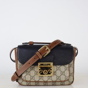 Gucci Tricolor Monogram GG Supreme New Sakai Lux Mini Padlock Shoulder Bag
