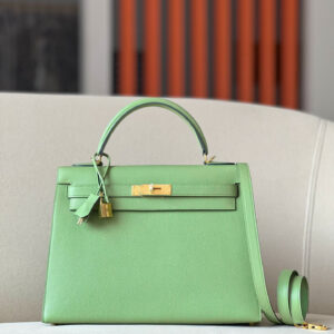 Kelly 32 Epsom Vert Criquet(3I) Gold Hardware