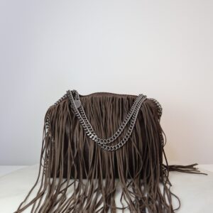 Stella Mccartney Brown Eco Suede Fringe Falabella Bag