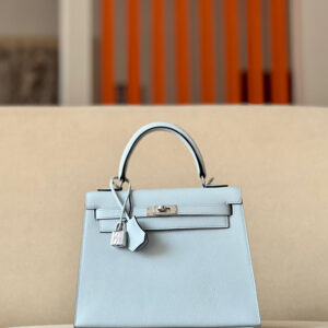 Kelly 25 Epsom Bleu Brume (T0) Palladium Hardware