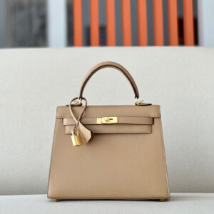 Kelly 25 Epsom Chai (0M) Gold Hardware