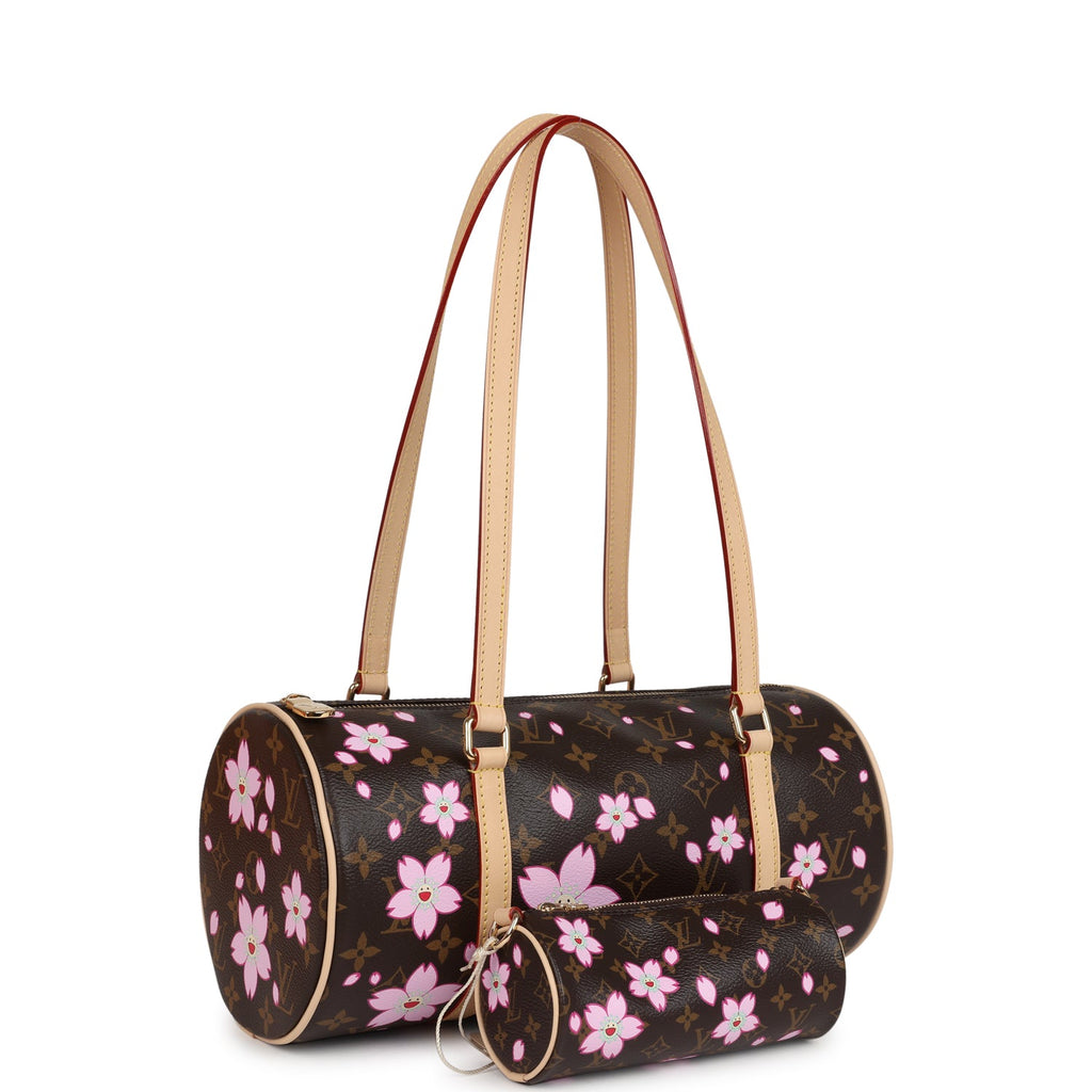 Louis Vuitton X Takashi Murakami Cherry Blossom Papillon Brown and Pink Monogram Gold Hardware - Image 3