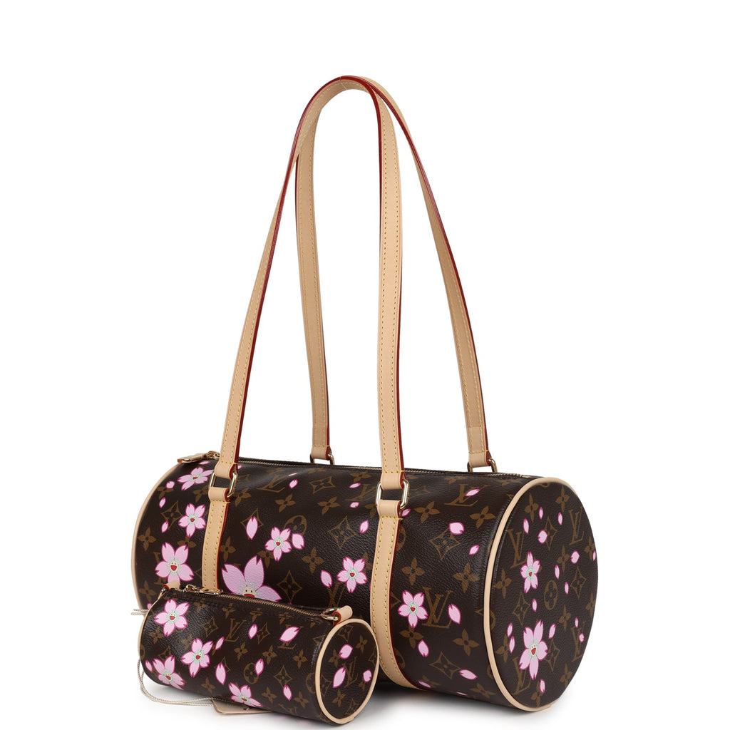 Louis Vuitton X Takashi Murakami Cherry Blossom Papillon Brown and Pink Monogram Gold Hardware - Image 6