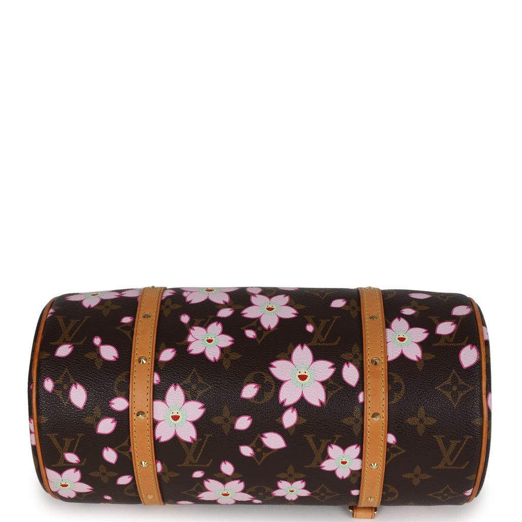 Vintage Louis Vuitton X Takashi Murakami Papillon Brown Monogram Cherry Blossom Gold Hardware - Image 9