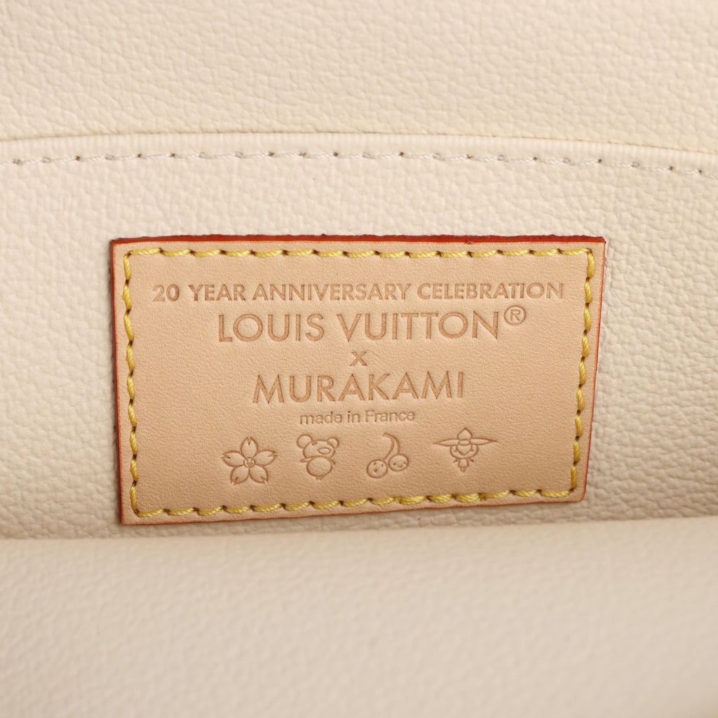 Louis Vuitton X Takashi Murakami Cosmetic Pouch PM White Multicolored Monogram Gold Hardware - Image 9