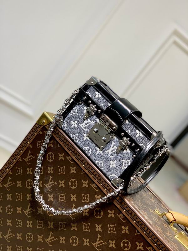 Louis Vuitton Petite Malle Gray Denim - Image 3