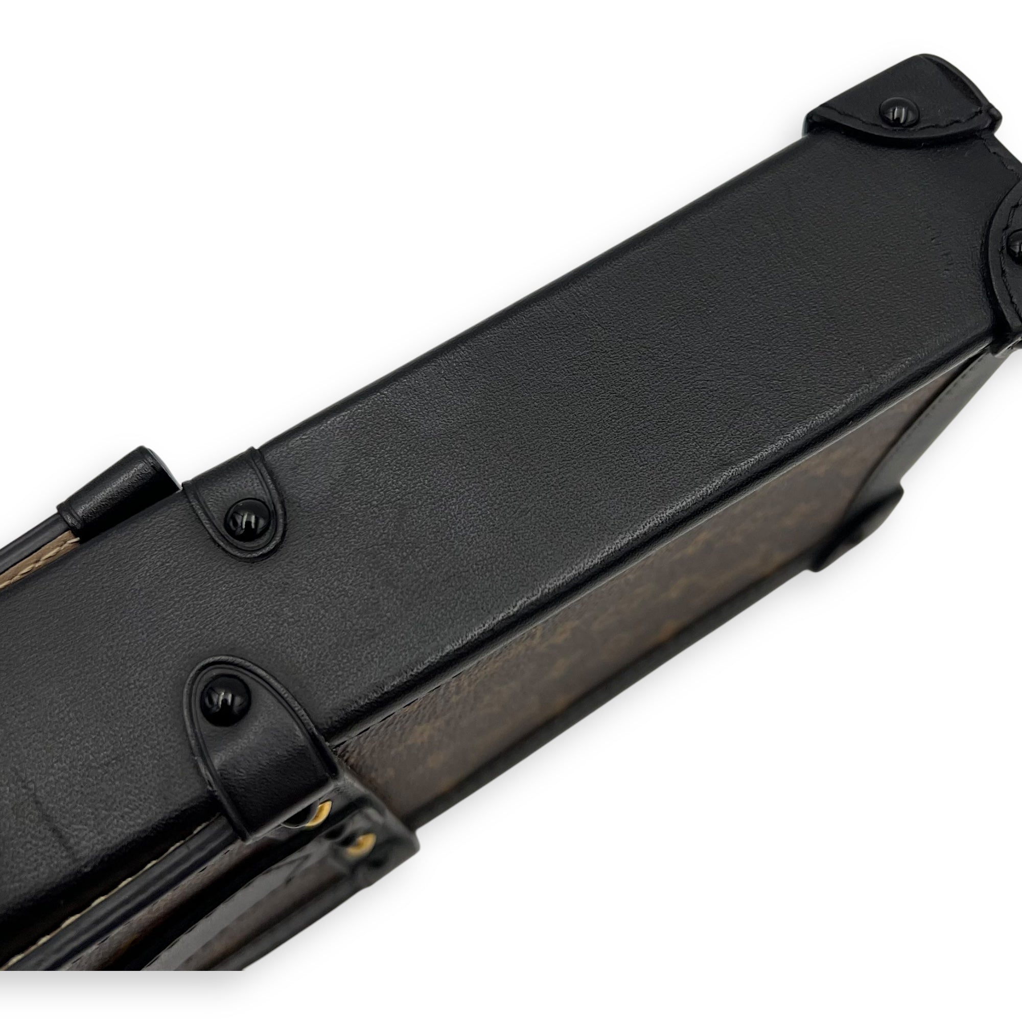 Trunk Vertical Brown Crossbody Bag in Monogram Coated Canvas, Gold hardware - Image 10