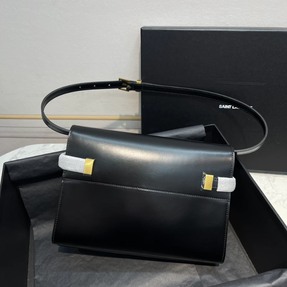 Manhattan Small Shoulder Bag in Box Saint Laurent - Image 4
