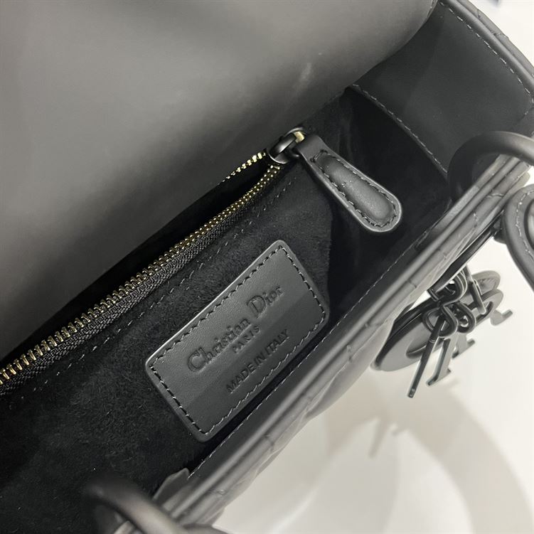 Mini Lady Dior Bag Black Ultramatte Cannage - Image 7