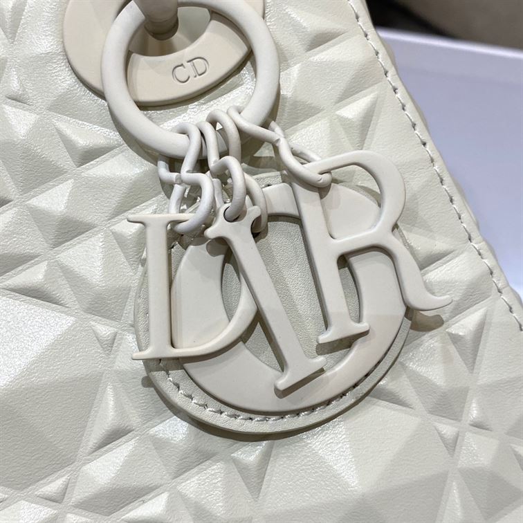 Mini Lady Dior Bag Latte Cannage Calfskin - Image 5