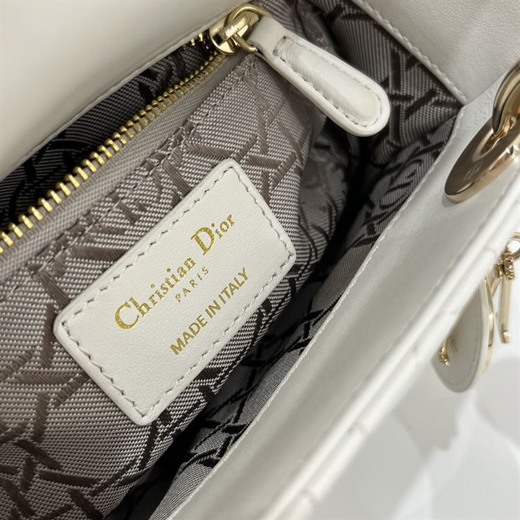 Mini Lady Dior Bag Latte Cannage Lambskin - Image 5
