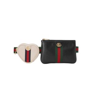 Ophidia heart utility belt black leather red Web