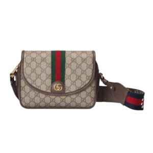 Ophidia mini GG shoulder bag Beige and ebony - GB051